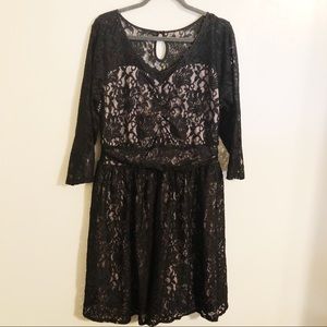 Lane Bryant Black Lace Formal Dress Plus 18
